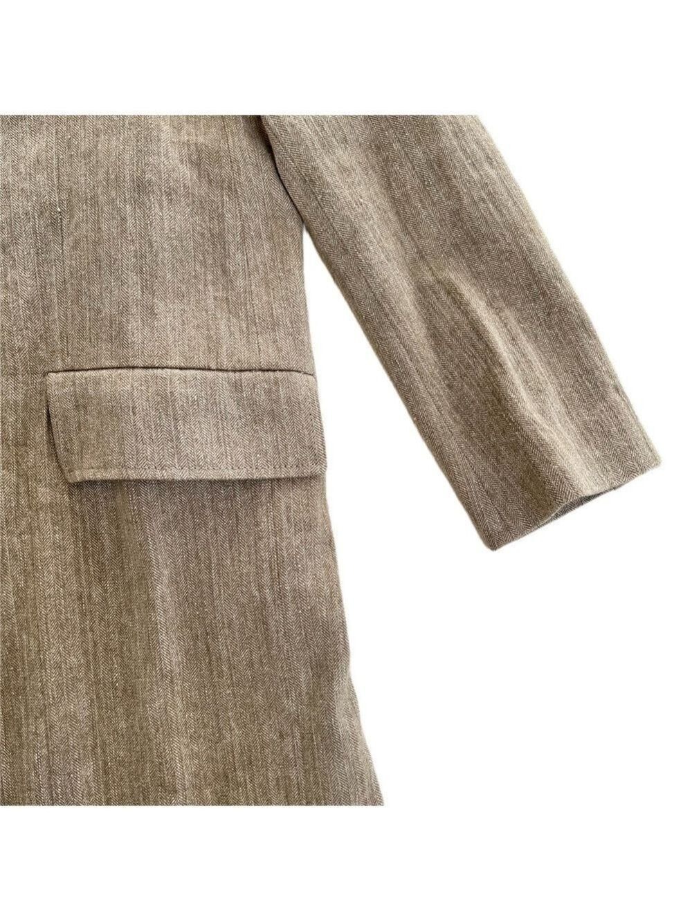 NWOT Zara Rustic Brown Linen Cotton Fall/Winter Trench Coat - Size XS - Picture 11 of 16